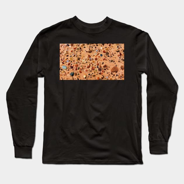 Beach Stones Abstract 11 Long Sleeve T-Shirt by dhphotography